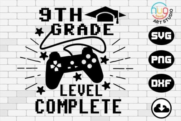 9th Grade Level Complete, Graduation: A Versatile Graphic Design Asset for Crafts and Branding