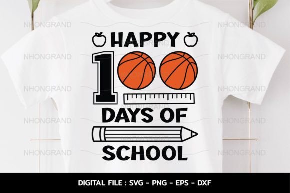 Happy 100 Days of School Basketball Svg: Graphics and Crafts