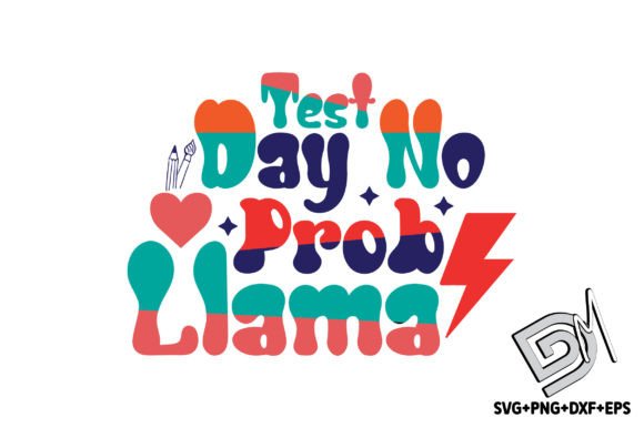 Retro Test Day No Prob Llama Graphics & Crafts